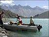    .      . On the boat we are crossing Shadau lake and will stay overnight on Sarez Control station. 